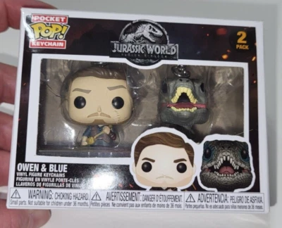 Nuevo Funko Pocket Pop Llavero Jurassic World Paquete de 2 Owen y Azul Foto 1 de 4