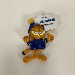 GARFIELD Los Angeles Rams NFL Football Jewelry Pin vintage 1980's ENESCO - Picture 1 of 4