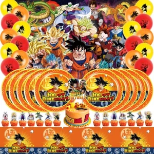 Dragon Ball Goku Suministros de Fiesta Decoración de Fiesta Set Platos Globo Banner Mantel - Imagen 1 de 8