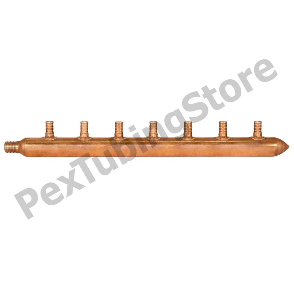 7 Port 1/2" PEX Plumbing Manifold (Copper) by Sioux Chief 672X0790 CLOSED