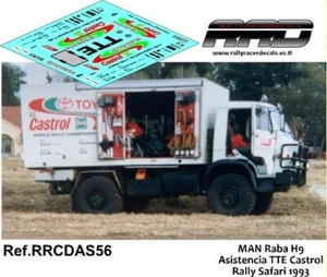 DECAL/CALCA 1/43; MAN Raba H9 Asistencia TTE Rally Safari 1993 - Imagen 1 de 2