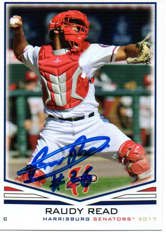 Raudy Read 2017 Harrisburg Senators Signed Card - Image 1 of 1