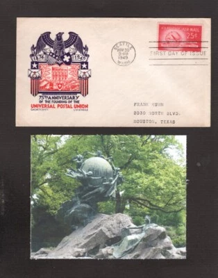 US Postal Cover - Universal Postal Union - Nov 30, 1949 - Staehle Cachet - Image 1 of 4