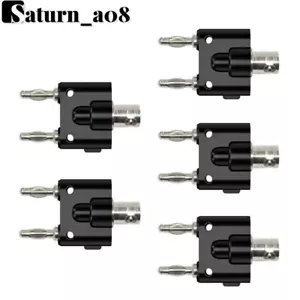 BNC Female to Dual 4mm Banana Male Plug Coaxial Adapter Connector Binding Post - Picture 1 of 12