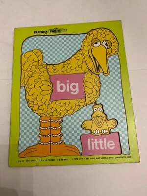 Rompecabezas bandeja marco pájaro grande Playskool Plaza Sésamo 1973 vintage Foto 1 de 4