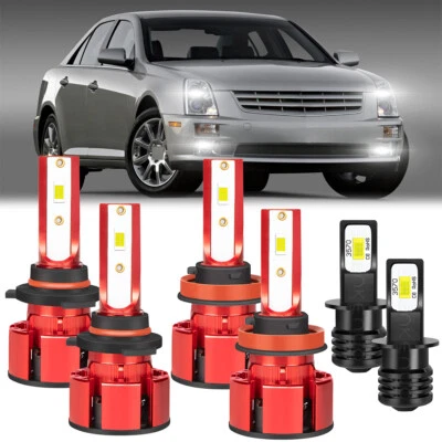 For Cadillac STS 2006-2010 2011 6000K LED Headlight + Fog Light Bulbs Hi-Low Kit - Изображение 1 из 4