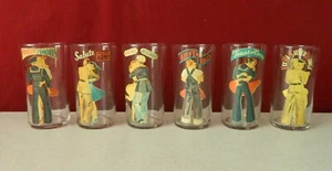 Set Of 6 Homefront Military Pin-Up Peek-A-Boo Risqué Girlie Vintage Glasses - Picture 1 of 8