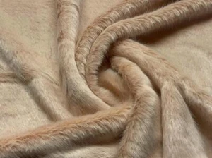 Super Luxury Faux Fur Fabric Material PLUSH OATMEAL - Picture 1 of 5