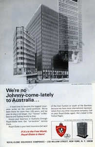 1966 Royal Globe Insurance Australia New York PRINT AD einzigartige Geschenkidee (2706) - Bild 1 von 1