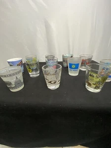 L@@k: A Lot OF ONE DOZEN VINTAGE SHOT GLASSES ALL DIFFERENT, COLORFUL UNIQUE! - Picture 1 of 20