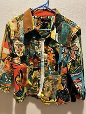 Kaktus Jacket Womens Large Multicolor Picasso Wearable Art Blazer