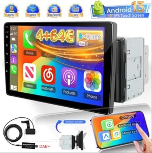 DAB+ Carplay 9 Zoll Android 13 Autoradio GPS Navi Wifi DSP 4+64GB Doppel 2 DIN - Bild 1 von 14