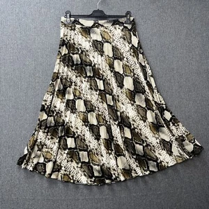 Next skirt size 12 accordion pleated midi floaty snakeskin brown cream whimsy - Picture 1 of 17