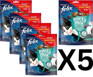 Snack per gatti con salmone, Felix Party Mix Ocean, Confezione Da 5 X 200g - Foto 1 di 9