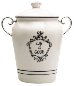 Despensa bote cocina con tapa de cerámica KATIE MANDY Home Essentials LIFE IS GOOD - Imagen 1 de 11