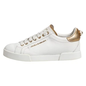 DOLCE & GABBANA Shoes White Leather Low Top Women Sneakers EU38 / US7.5 500usd - Picture 1 of 10