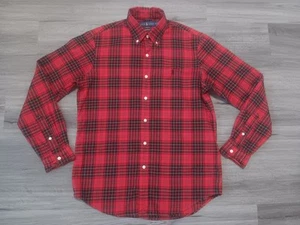 Ralph Lauren uomo rosso verde tartan plaid vestibilità classica performance flanella taglia M - Foto 1 di 7