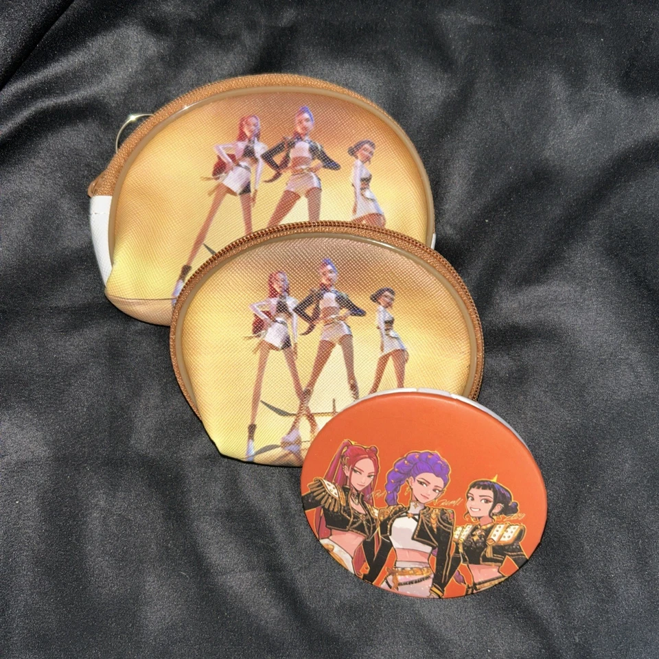 动漫恶魔猎人硬币钱包棕色和小巧镜面橙色套装 — 第 1/4 张图片