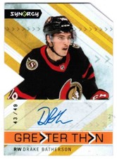22/23 2022 UPPER DECK SYNERGY DRAKE BATHERSON GT-DB GREATER THAN AUTO ORANGE /49