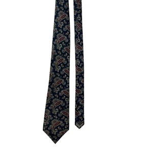 Christian Dior Monsieur Paisley Silk Tie Navy/Red Made In USA Vintage - Picture 1 of 5