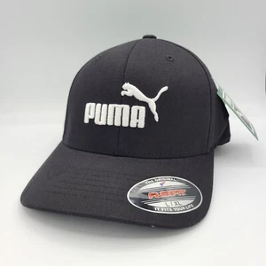 PUMA Hat Baseball Cap Black White Cat Logo Stretch Fit Adult Size L/XL Golf - Picture 1 of 6