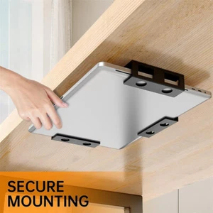 Under Desk Laptops Mount Metal Under Desk Shelf Holder For Laptops Mini Macbook - Photo 1/14