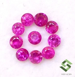 Lotto 10 pezzi taglio tondo rubino naturale 2,50 mm 0,74 CTS Mozambico pietre preziose sfuse - Foto 1 di 5