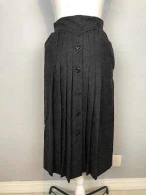 Falda de lana gris carbón Valentino Boutique talla 4 botones Foto 1 de 4