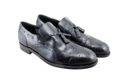 Черные мокасины Oakton ограниченного размера 10,5 EE с кисточками на крыльях - Изображение 1 из 4