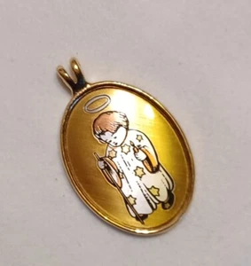 Colgante bebé primer ángel de Navidad firmado vintage - Imagen 1 de 6