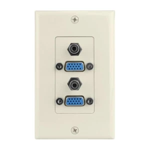 Construct Pro VGA + Placa de pared de audio doble de 3,5 mm (almendra clara) - Imagen 1 de 5