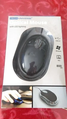 TECH Universe | Optical Mouse with Led Lighting | USB 2.0 | Black - Image 1 of 2