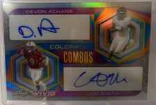 Devon Achane And Cam Smith 2023 Leaf Vivid Football Dual Rookie Auto /9