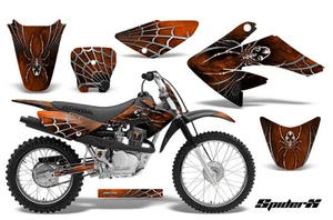 HONDA CRF 70 GRAPHICS KIT DECALS CREATORX SPIDERX ORANGE DARK - Picture 1 of 1