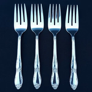 Wm A Rogers Oneida Ltd Stainless Steel Flatware Salad Forks - Picture 1 of 9