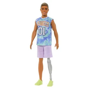 Barbie Ken Fashionistas Doll #212 with Prosthetic Leg, Wearing Los Angeles Jerse