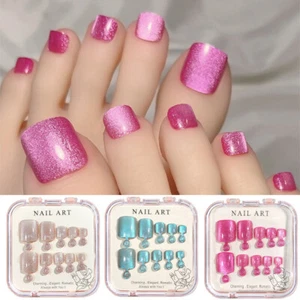 10 pezzi unghie finte acrilico unghie finte occhio di gatto glitter unghie patch press onη - Foto 1 di 16