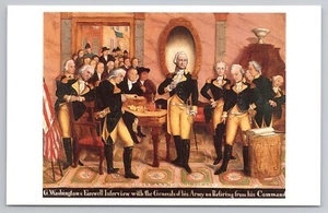 G. Washington Abschiedsinterview mit Generälen seiner Armee Gemälde Postkarte - Bild 1 von 2