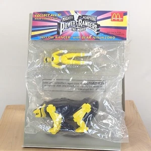 Vtg 1995 McDonalds Mighty Morphin Power Rangers The Movie Yellow Ranger w/ Bear - Picture 1 of 3