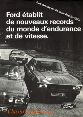 Brochure Depliant Ford I Record del Mondo Autodromo di Monza 1973 FRA/GER RARA - Immagine 1 di 3