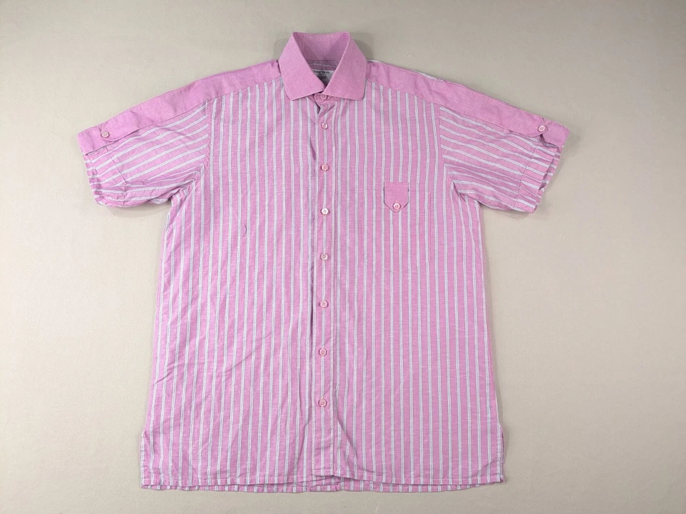 Camisa Gerlin for Cuzzens Adulto Grande Mezcla de Lino Rosa Rayas Abotonadas Italia* Foto 1 de 4