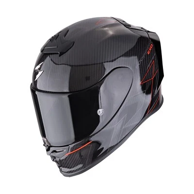 Scorpion EXO-R1 EVO Carbon Air Cynergy Helm (Schwarz/Rot/Carbon) Gr: M (57) - Bild 1 von 4