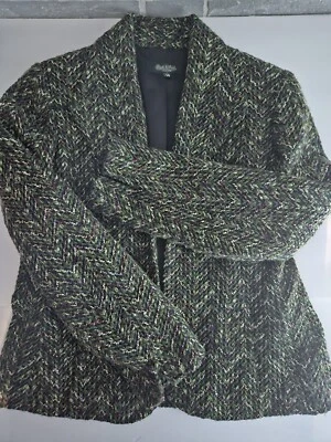 Vintage Peck & Peck Collection Herringbone Tweed Open Blazer Wom SIZE 14 Large - Image 1 of 4