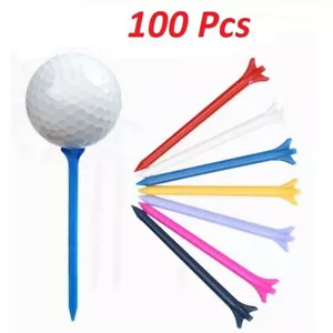 100 Stck. Kunststoff Golf Tees 2 3/4 2,75" 70 mm konsistente Höhe verschiedene Farben - Bild 1 von 10