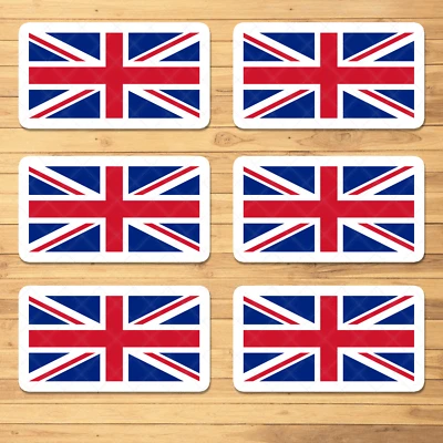 Paquete de 6 pegatinas de vinilo impermeables Union Jack - calcomanías de bandera británica Foto 1 de 4