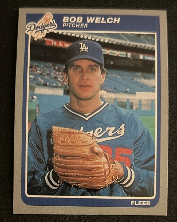 1985 Fleer Bob Welch Baseball Card #388 Dodgers Pitcher VG O/C - Image 1 of 2