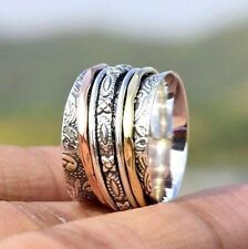 925 Sterling Silver Spinner Ring Meditation Ring Anxiety Fidget Women Ring Size