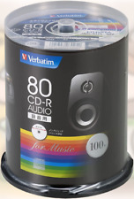 Verbatim CD-R Audio Music 80min 100 Disc 48x White Label MUR80FP100SV1 