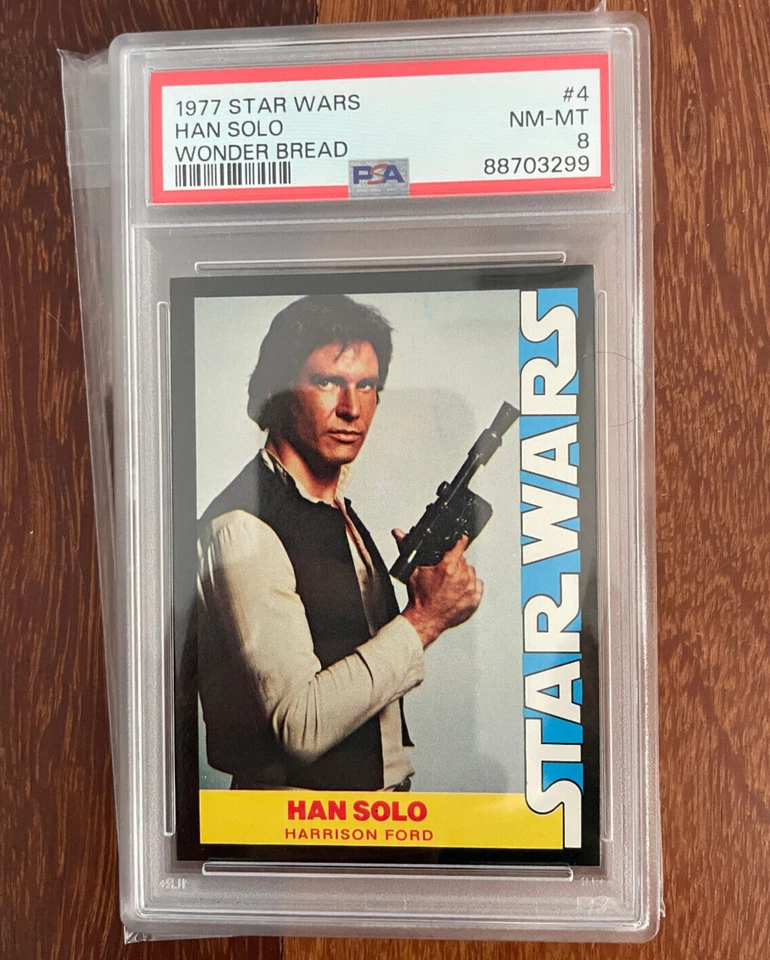 1977 Star Wars Wonder Bread card #4 Han Solo vintage topps PSA 8 NM-MT - Image 1 of 4