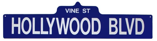 HOLLYWOOD MEGA Hollywood Blue (Vine) Street Sign - 3060